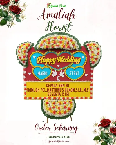 Karangan Papan Bunga Pernikahan di Cilangkahan